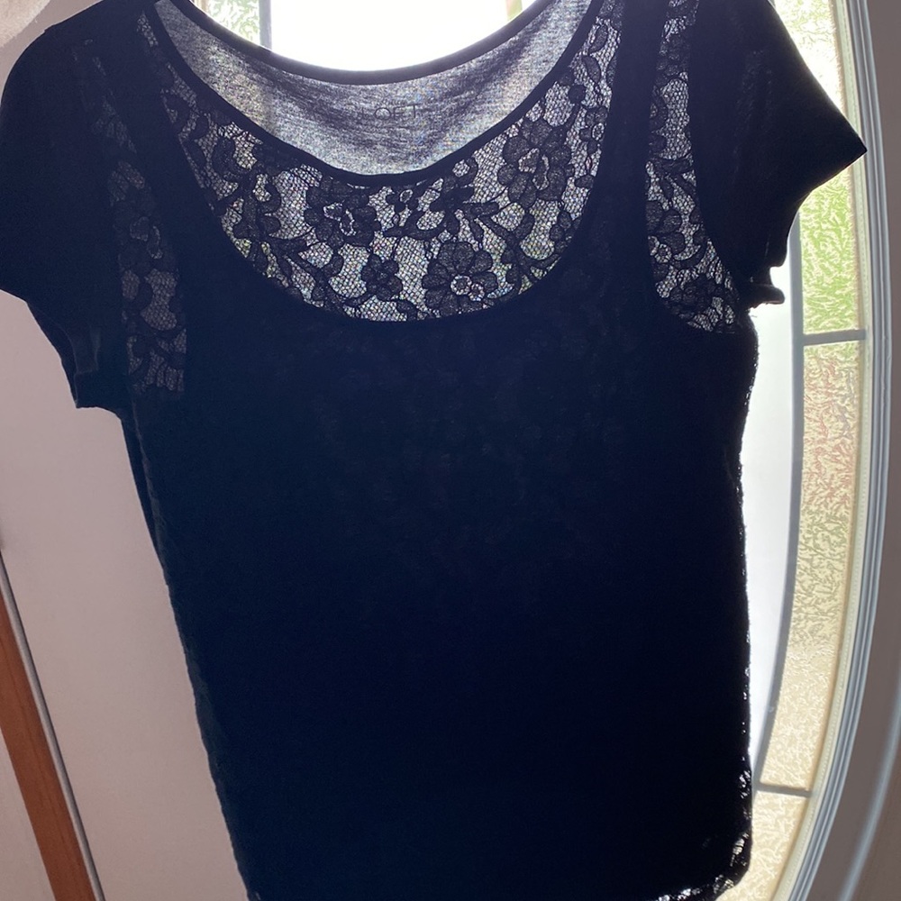 Lace Tee Black